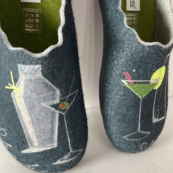 Cocktail Hour Slip On Mules Slides Posie-N-Friends Blue Women’s Slipper 6.5-7 - Picture 2 of 10